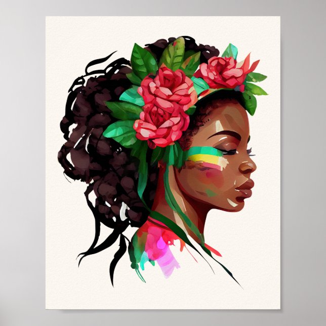 Snygg afrikansk kvinna Ro Poster (Framsidan)