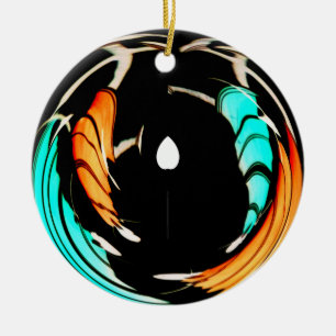 Snygg afrikansk Motif Art-utskrift Julgransprydnad Keramik