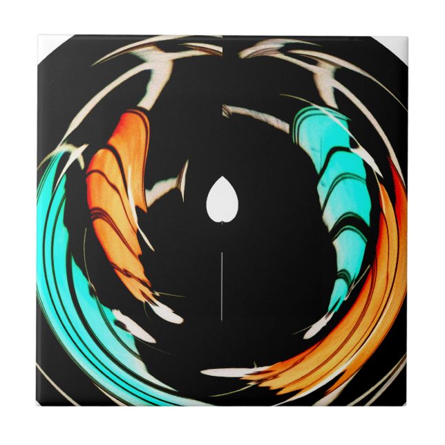 Snygg afrikansk Motif Art-utskrift Kakelplatta (Framsidan)