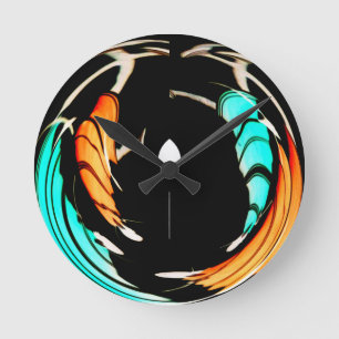 Snygg afrikansk Motif Art-utskrift Rund Klocka