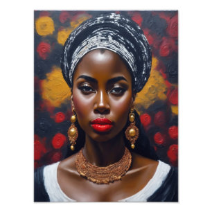 Snygg afrikansk svart målning fototryck