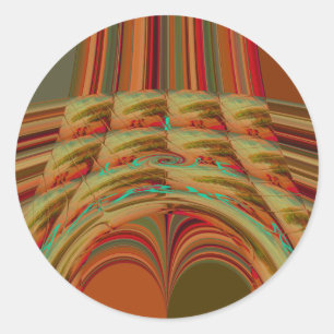 Snygg afrikansk traditionell Golden Brown Motif Runt Klistermärke