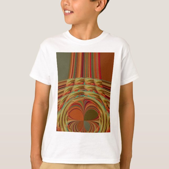 Snygg afrikansk traditionell Golden Brown Motif T Shirt (Framsida)