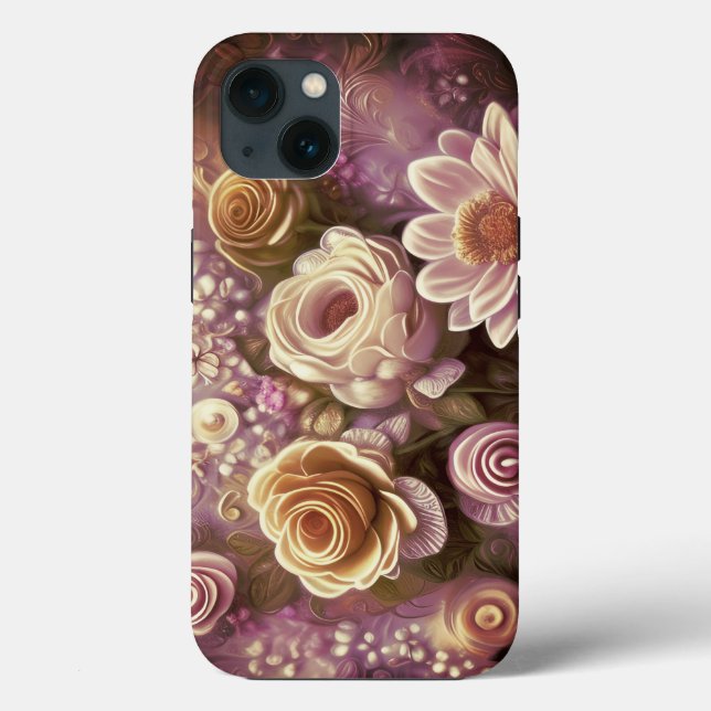 Snygg akrylisk blomma Mönster Fodral-Mate iPhone (Baksida)