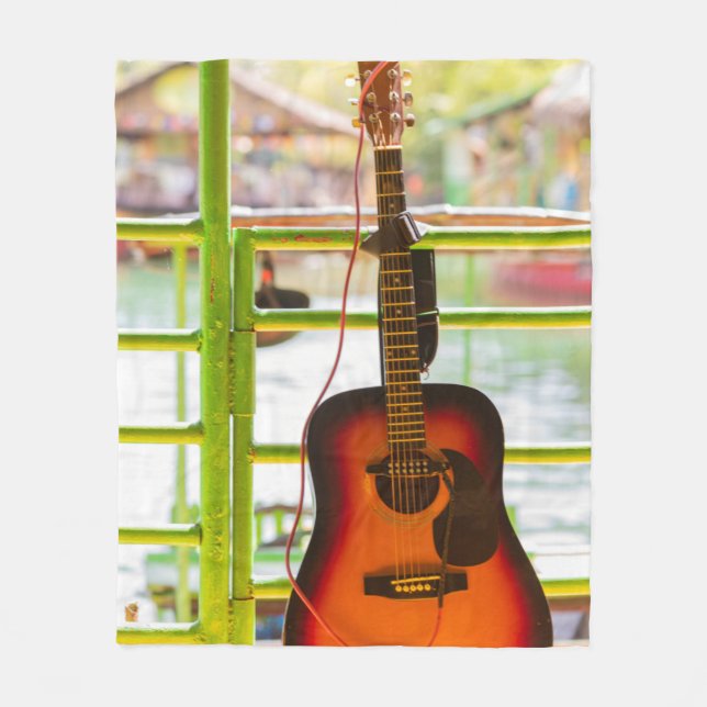 Snygg akustisk Guitar Fleecefilt (Framsidan)