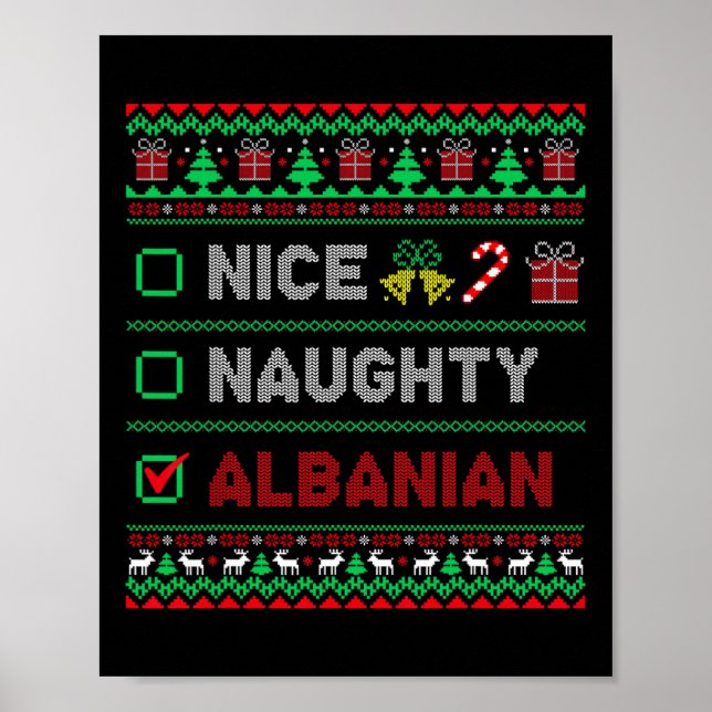 Snygg albansk jullchecklista Albanien Poster (Framsidan)