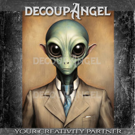 Snygg Alien Dekoupage