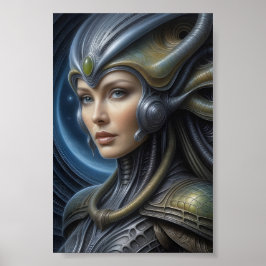 Snygg Alien Woman - 006 - Fantasy Art Poster