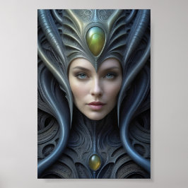 Snygg Alien Woman - 007 - Fantasy Art Poster