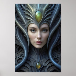 Snygg Alien Woman - 007 - Fantasy Art Poster
