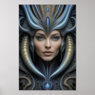 Snygg Alien Woman - 013 - Fantasy Art Poster