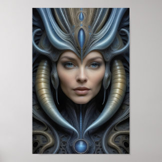 Snygg Alien Woman - 013 - Fantasy Art Poster