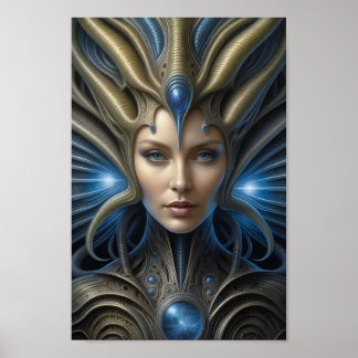 Snygg Alien Woman - 015 - Fantasy Art Poster