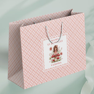 Snygg Älvan Flicka Rodnad Blommig Födelsedagsprese