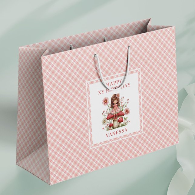 Snygg Älvan Flicka Rodnad Blommig Födelsedagsprese (Chic Fairy Girl Blush Floral Birthday Gift Bags

)