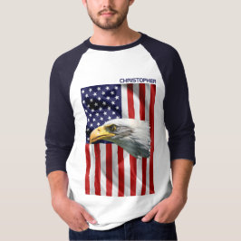 Snygg amerikansk agle, USA flagga, patriotisk T Shirt