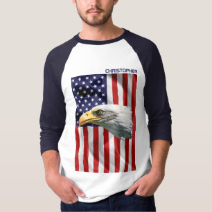 Snygg amerikansk agle, USA flagga, patriotisk T Shirt