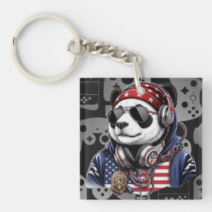 Snygg amerikansk panda – Patriotisk röd, vit och b
