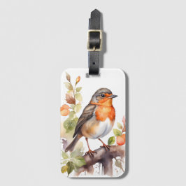 Snygg amerikansk Robin Bird Watercolor Bagagebricka