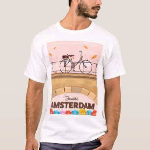 Snygg Amsterdams cykelreseaffisch. T Shirt