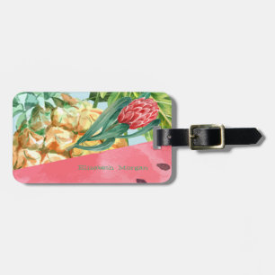 Snygg Ananas Vattenmelon Hibiskus Palmblad Bagagebricka