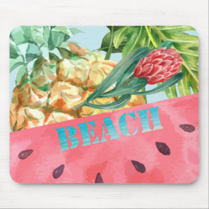 Snygg Ananas Vattenmelon Hibiskus Palmblad  Musmatta