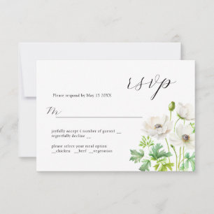 Snygg Anemone Refined Bröllop Design OSA kort