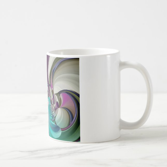 Snygg Angelic Lila och cyan Abstrakt Print Kaffemugg (Höger)