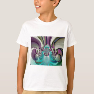 Snygg Angelic Lila och cyan Abstrakt Print T-shirt