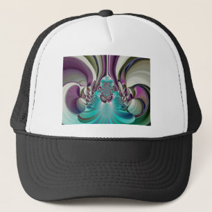 Snygg Angelic Lila och cyan Abstrakt Print Truckerkeps