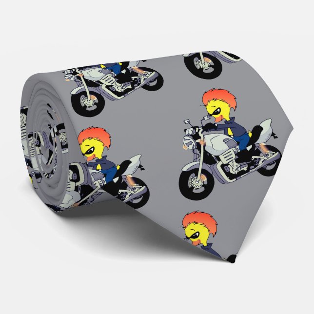 Snygg anka som kör motorcykel slips (Rullad)