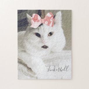Snygg Anpassningsbar Cat Photo Pet Personlig Namn Pussel