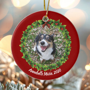 Snygg Anpassningsbar Pet Photo jul Julgransprydnad Keramik