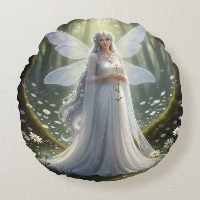 Snygg April Diamond Fairy Rund Kudde (Framsidan)