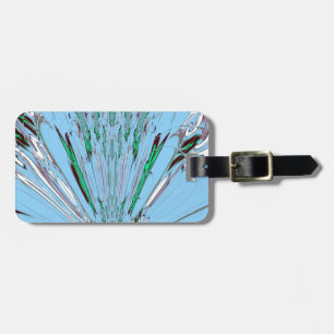 Snygg Aqua Blue Blommigt Motif Art Bagagebricka
