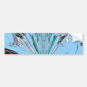 Snygg Aqua Blue Blommigt Motif Art Bildekal