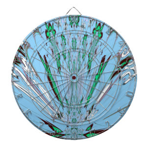 Snygg Aqua Blue Blommigt Motif Art Darttavla