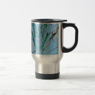Snygg Aqua Blue Blommigt Motif Art Resemugg