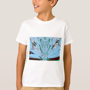 Snygg Aqua Blue Blommigt Motif Art Tee Shirt