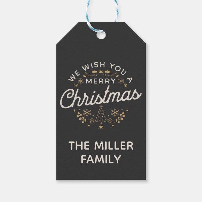 Snygg årgång - juldesign presentetikett (Framsidan)