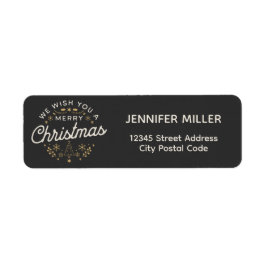 Snygg årgång - juldesign returadress etikett