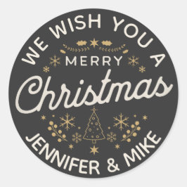 Snygg årgång - juldesign runt klistermärke