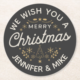 Snygg årgång - juldesign underlägg papper rund