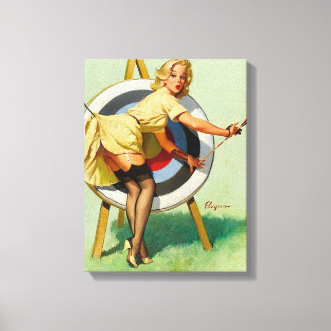 Snygg arkitektur - Retro Pin Up Girl Canvastryck (Framsida)