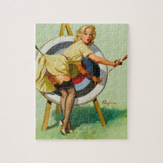 Snygg arkitektur - Retro Pin Up Girl Pussel