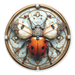 Snygg, Art Deco Ladybug Knopp
