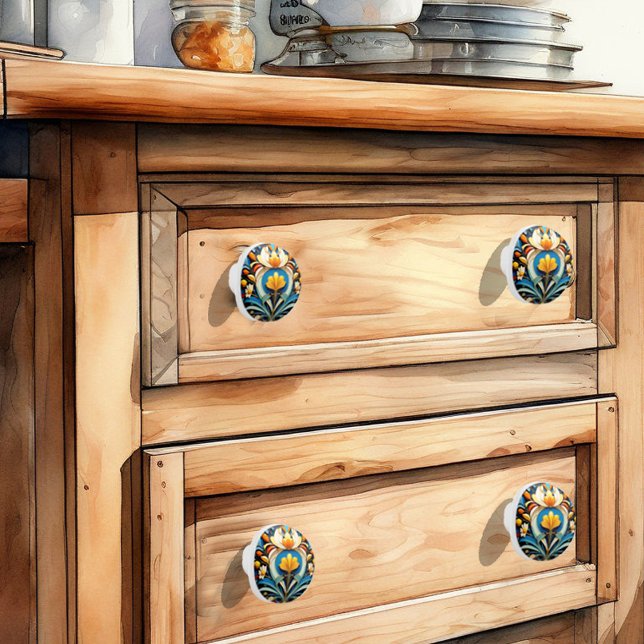 Snygg Art Deco Neuveau Ceramic Knob Knopp (Skapare uppladdad)