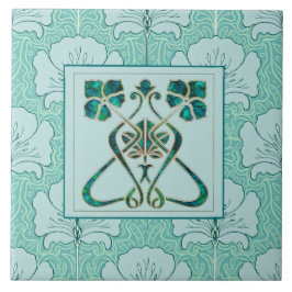 Snygg Art nouveau Ceramic Kakelplatta