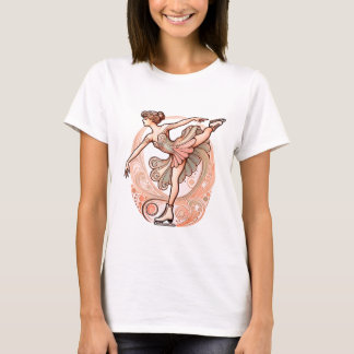 Snygg Art nouveau Ice Skater Kvinnor i T-Shirt