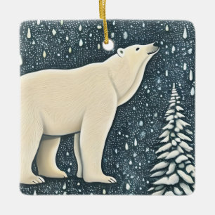 Snygg artisk Polar Bear Julgransprydnad Keramik